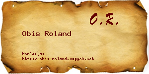 Obis Roland névjegykártya